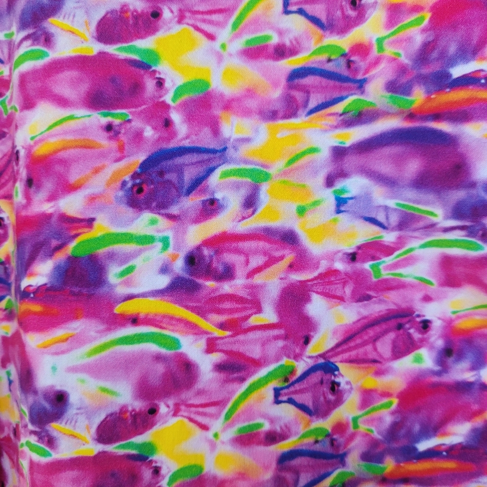 Robert Graham Fishy Business Short Sleeve Button Down Shirt Pink Purple Size M - Picture 12 of 16